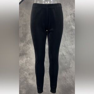 Nine West Black Velvet Leggings | Stretch Pull-On Pants | Size M